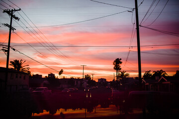 Sunset on Polk Ave. in San Diego