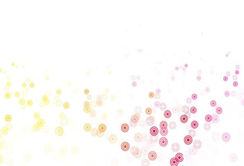 Light Red, Yellow vector pattern with spheres.