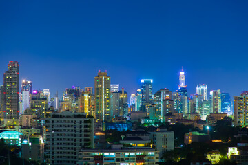 Fototapeta na wymiar Image of Bangkok city at night.