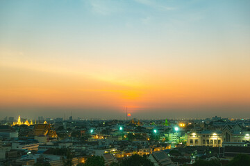 Fototapeta na wymiar Image of Bangkok city in sunset.