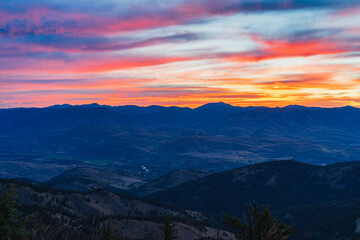 Clouds on fire during sunrise in Methow valley