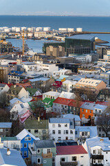 View over Reykjavik residential neighbourhood in the city centre - obrazy, fototapety, plakaty