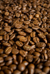 Roasted coffee beans backgroud texture
