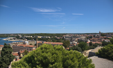 Fototapeta na wymiar Panorama of Pula town in Istria, Croatia