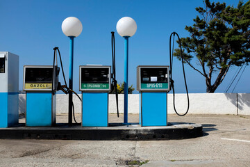 retro gas station next to the coast