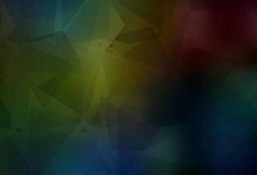 Dark Multicolor vector template with chaotic poly shapes.