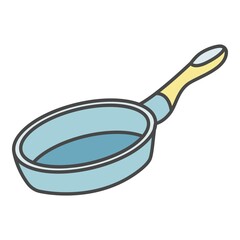 Frying pan icon. Outline frying pan vector icon color flat isolated on white