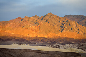 Sunset on the hills above Furnace Creek, Death Valley, California