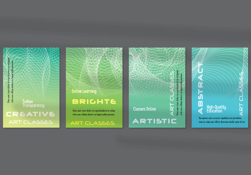 Flyer Layout with Curvy Lines on Bright Gradient Glow