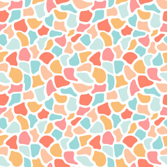 Vector seamless pattern of multicolored spots. Colorful children's print. Highlighter hand-drawn background