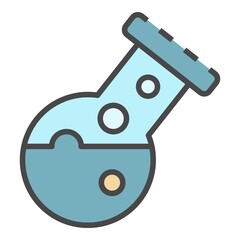 Chemical flask icon. Outline chemical flask vector icon color flat isolated on white