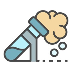Test tube foam icon. Outline test tube foam vector icon color flat isolated on white
