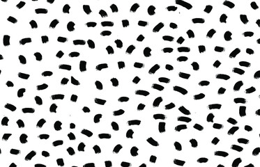 Small uneven spots and particles of debris. Abstract vector texture. Distressed uneven background. Grunge texture overlay with fine grains isolated on white background. Vector illustration. EPS10.