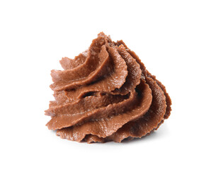 Swirl of chocolate on white background