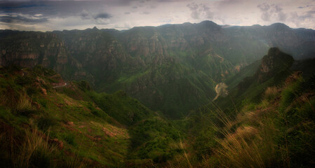 landscape of the sierra de chihuahua in the original villages of tarahumara and raramuris