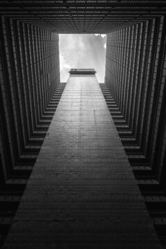 skyscraper over perspective of buildings