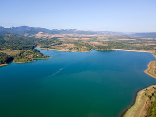 Aerial view of Sopot Reservoir, Bulgaria