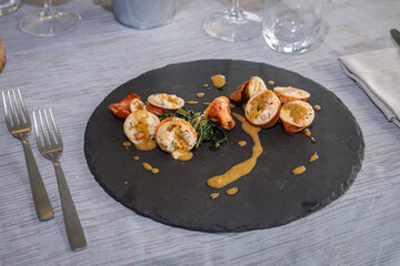 Squid stuffed with sautéed chicory