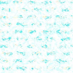 Batik fish tie dye wash background. Mottled underwater swimming fishes for beach swimwear. Fun summer trendy beach fashion print. Digital fluid watercolor effect. High resolution seamless pattern.