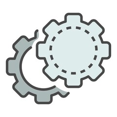 Cog wheel icon. Outline cog wheel vector icon color flat isolated on white
