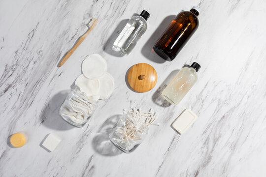 Still Life on Marble Surface of Eco-Friendly and Reuseable Produ
