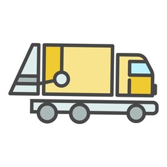 Garbage truck icon. Outline garbage truck vector icon color flat isolated on white