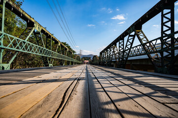 wide angle image of the world war two memorial bridge close to Pai