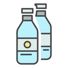 Garbage bottle icon. Outline garbage bottle vector icon color flat isolated on white