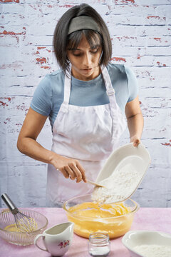 Prepared cornstarch alfajores. Preparing the cornstarch dough for the alfajores