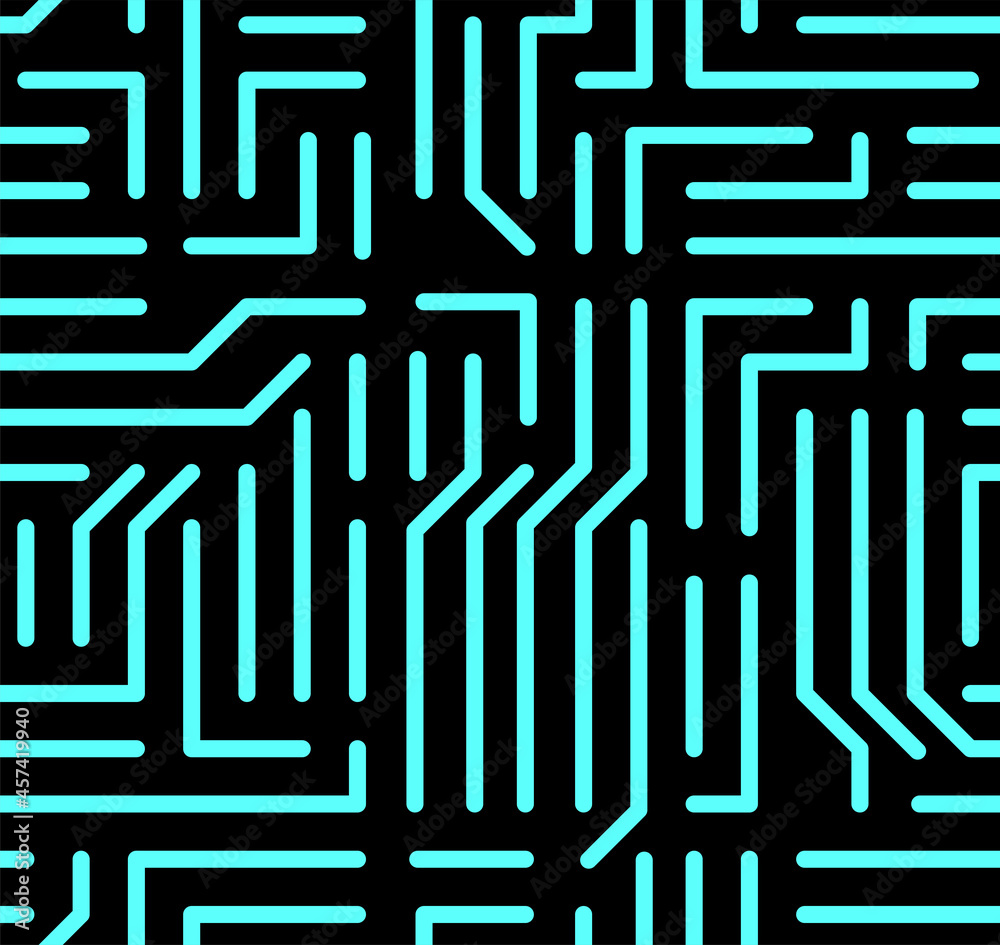Leinwandbilder Technology background with micro circuit board. Seamless high tech pattern. IT texture. Stock vector illustration.