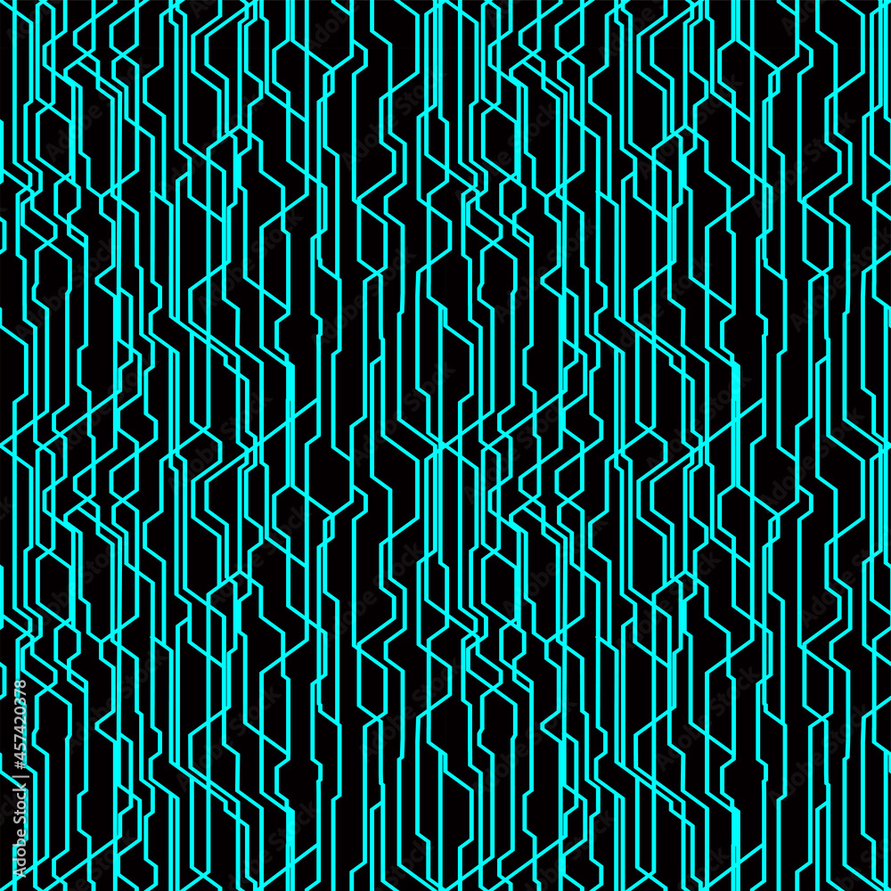 Wall mural high tech seamless vector texture. circuit board pattern in modern technology colors