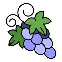 Table grape icon. Outline table grape vector icon color flat isolated on white