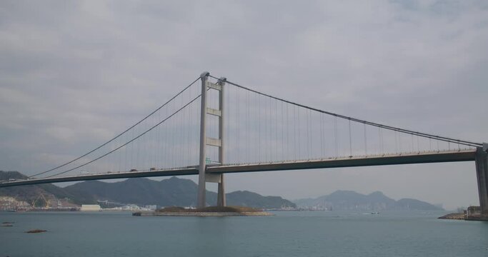 Tsing Ma bridge in Hong Kong