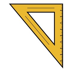 Angle ruler icon. Outline angle ruler vector icon color flat isolated on white