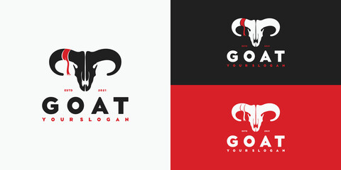 vintage goat head logo, logo for community, hunter, ranch and farm and other