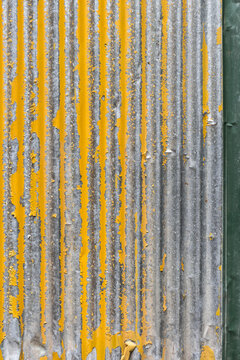 Old Yellow Corrugated Iron Background And Texture