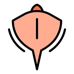 Stingray fish icon. Outline illustration of stingray fish vector icon color flat isolated on white