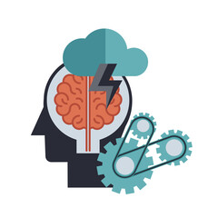 Brainstorming creative idea abstract icon. Flat vector illustration