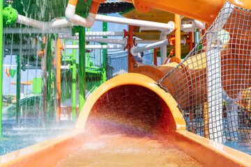 Fun Water Park Slides During the Summer Season.