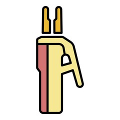 Welder clamp icon. Outline welder clamp vector icon color flat isolated on white