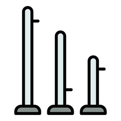 Scaffold bar icon. Outline illustration of scaffold bar vector icon color flat isolated on white