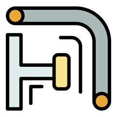 Scaffold pipe icon. Outline illustration of scaffold pipe vector icon color flat isolated on white