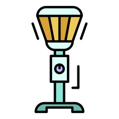 Stand heater icon. Outline stand heater vector icon color flat isolated on white