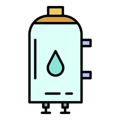 Water boiler icon. Outline water boiler vector icon color flat isolated on white