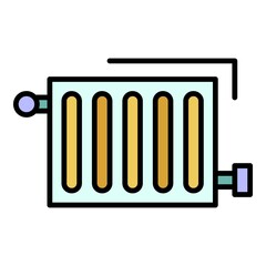 Warm radiator icon. Outline warm radiator vector icon color flat isolated on white