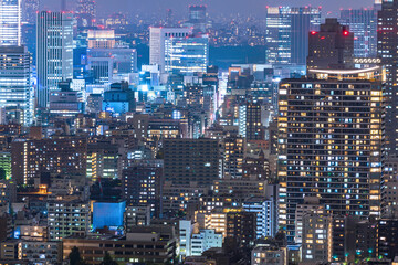 豊洲からの夜景風景 Night view of Tokyo, Japan.	