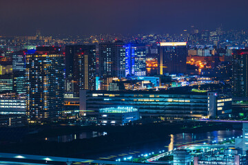 Fototapeta na wymiar 豊洲からの夜景風景 Night view of Tokyo, Japan.