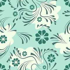 Folk flowers pattern Floral surface design Seamless pattern