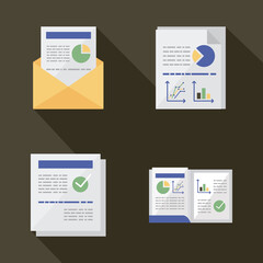 documents set with infographics