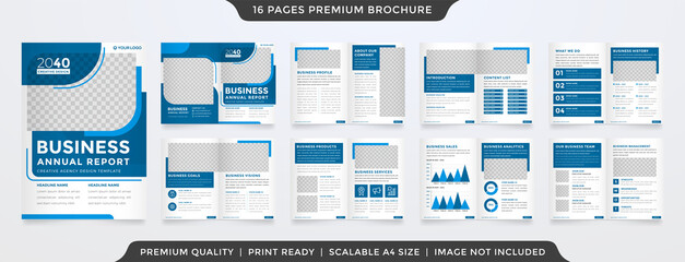 Fototapeta na wymiar business brochure template with clean style and modern layout use for business profile and presentation
